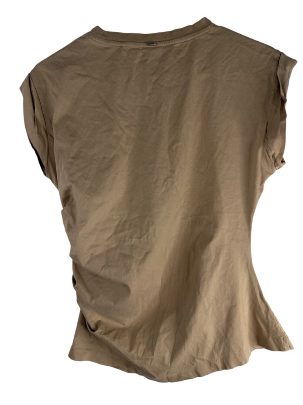 BOSS Hugo Boss/ RTR Epka Ruched Cotton Top – Light Beige/Pumice – S- MSRP $139 - Picture 4 of 16